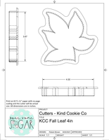 Kind Cookie CO Fall Leaf With or Without Heart Cutout Cookie Cutter