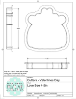 Love Bee Cookie Cutter/Fondant Cutter or STL Download