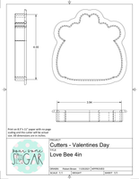 Love Bee Cookie Cutter/Fondant Cutter or STL Download