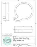 Love Bubble Cookie Cutter/Fondant Cutter or STL Download
