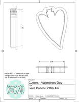 Love Potion Bottle Cookie Cutter/Fondant Cutter or STL Download