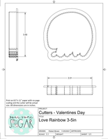 Love Rainbow Cookie Cutter/Fondant Cutter or STL Download