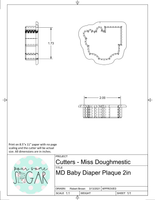 Miss Doughmestic Baby Diaper Plaque Cookie Cutter