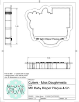 Miss Doughmestic Baby Diaper Plaque Cookie Cutter