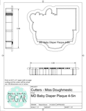 Miss Doughmestic Baby Diaper Plaque Cookie Cutter