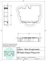 Miss Doughmestic Baby Diaper Plaque Cookie Cutter