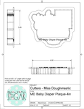 Miss Doughmestic Baby Diaper Plaque Cookie Cutter