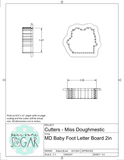 Miss Doughmestic Baby Foot Letter Board Cookie Cutter