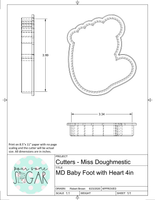 Miss Doughmestic Baby Foot with Heart Cookie Cutter