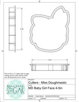 Miss Doughmestic Baby Girl Face Cookie Cutter