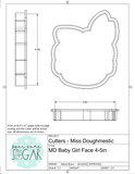 Miss Doughmestic Baby Girl Face Cookie Cutter