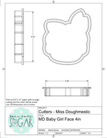 Miss Doughmestic Baby Girl Face Cookie Cutter