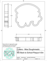 Miss Doughmestic Back to School Plaque Cookie Cutter