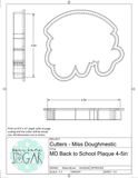 Miss Doughmestic Back to School Plaque Cookie Cutter