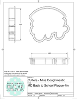 Miss Doughmestic Back to School Plaque Cookie Cutter