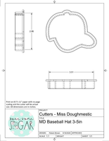 Miss Doughmestic Baseball Hat Cookie Cutter