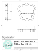 Miss Doughmestic Bear Cup Duo Set (Fits BRP 5x7 Box) Cookie Cutters/Fondant Cutters or STL Downloads