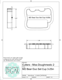 Miss Doughmestic Bear Cup Duo Set (Fits BRP 5x7 Box) Cookie Cutters/Fondant Cutters or STL Downloads