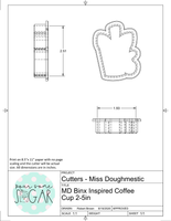 Miss Doughmestic Full MINI S Inspired Coffee Cup Cookie Cutters/Fondant Cutters or STL Downloads