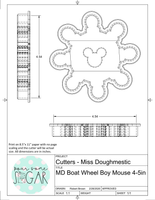 Miss Doughmestic Boy Mouse Boat Wheel Cookie Cutter or Fondant Cutter