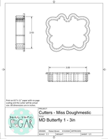 Miss Doughmestic Butterfly 1 Cookie Cutter