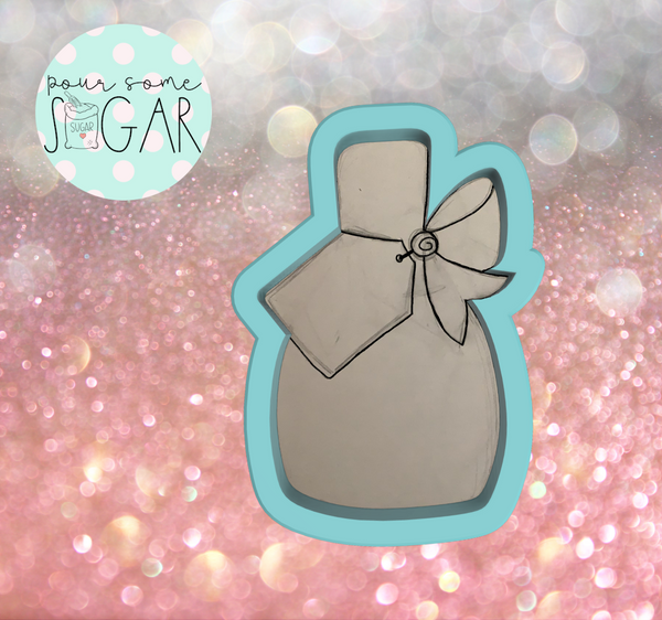 Miss Doughmestic Champagne Bottle Tag Cookie Cutter
