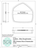 Miss Doughmestic Cheese Slice/Wedge/Cheesecake Cookie Cutter