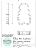 Miss Doughmestic Christmas Gnome Set (Fits BRP 12x5 Box) Cookie Cutters/ Fondant Cutters or STL Downloads
