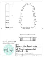 Miss Doughmestic Christmas Gnome Set (Fits BRP 12x5 Box) Cookie Cutters/ Fondant Cutters or STL Downloads