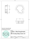 Miss Doughmestic Chubby Baby Gown Cookie Cutter/Fondant Cutter or STL Download