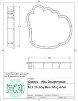 Miss Doughmestic Chubby Beer Mug Cookie Cutter