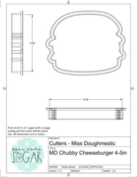 Miss Doughmestic Chubby Cheeseburger Cookie Cutter