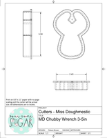 Miss Doughmestic Chubby Wrench Cookie Cutter