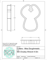 Miss Doughmestic Chubby Wrench Cookie Cutter