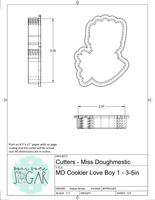 Miss Doughmestic Cookier Love Boy 1 Cookie Cutter