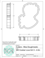 Miss Doughmestic Cookier Love Girl 3 Cookie Cutter