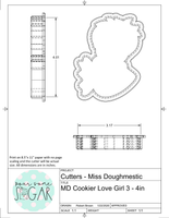 Miss Doughmestic Cookier Love Girl 3 Cookie Cutter