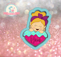 Miss Doughmestic Cookier Love Girl 5 with Heart Cookie Cutter