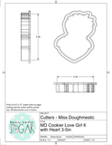 Miss Doughmestic Cookier Love Girl 6 with Heart Cookie Cutter