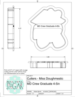 Miss Doughmestic Crew Graduate Cookie Cutter or Fondant Cutter