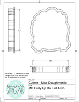 Miss Doughmestic Curly Up Do Girl Cookie Cutter