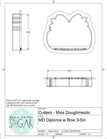 Miss Doughmestic Diploma with Bow Cookie Cutter