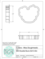 Miss Doughmestic Double Buns Girl Cookie Cutter