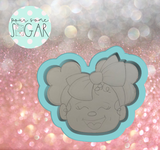 Miss Doughmestic Double Buns Girl Cookie Cutter