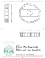 Miss Doughmestic Firework Heart Cutout Cookie Cutter