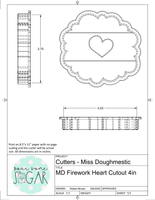 Miss Doughmestic Firework Heart Cutout Cookie Cutter