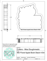 Miss Doughmestic Floral Apple Book Stack Cookie Cutter