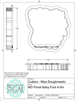 Miss Doughmestic Floral Baby Foot Cookie Cutter