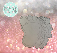 Miss Doughmestic Floral Baby Foot Cookie Cutter