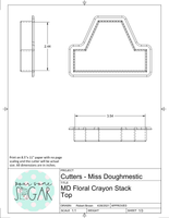 Miss Doughmestic Floral Crayon Stack Cookie Cutter